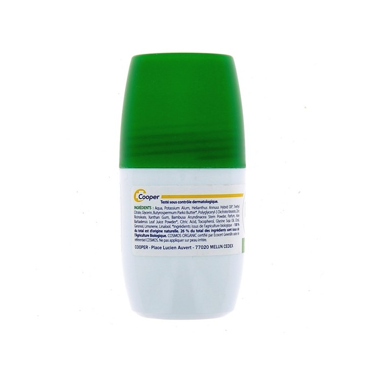 Anti-transpirant Roll-on Végétal BIO Thé Vert 48h 50ml Etiaxil
