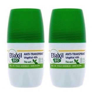 Anti-transpirant Roll-on Végétal Thé Vert 48h BIO 2x50ml Etiaxil