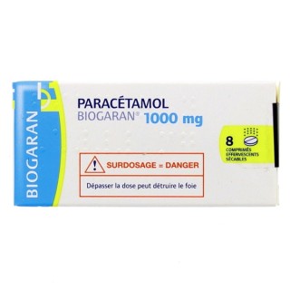 Paracétamol Biogaran 1g 8cpr eff, Paracétamol, e-Pharmacie IllicoPharma