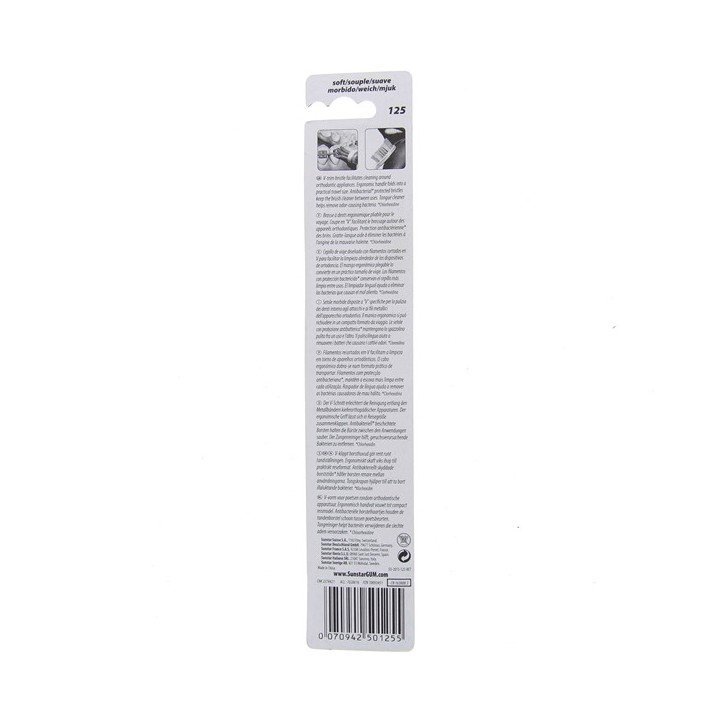 Brosse à dents Voyage Ortho Souple 125 - Gum - IllicoPharma
