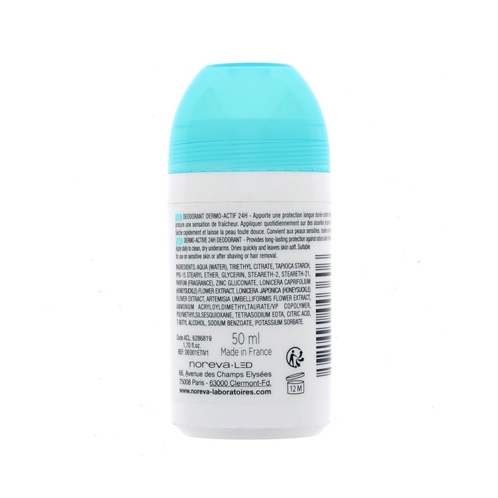 Deoliane déodorant Roll-on dermo-actif 24h 50ml Noreva