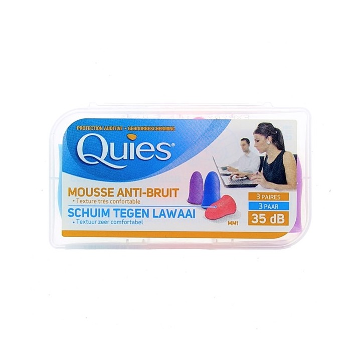 Mousse Protection auditive anti-bruit Disco x3 paires Quies