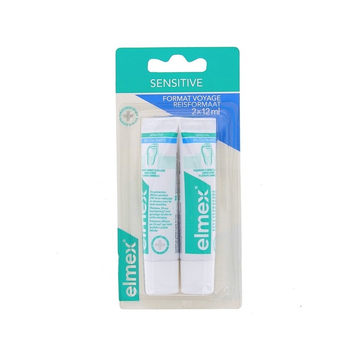 Dentifrices Sensitive Tubes de voyage 2x12ml Elmex
