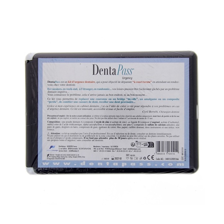 Kit d'urgence dentaire Dentapass - Trousse premiers soins - Pharmacie IllicoPharma