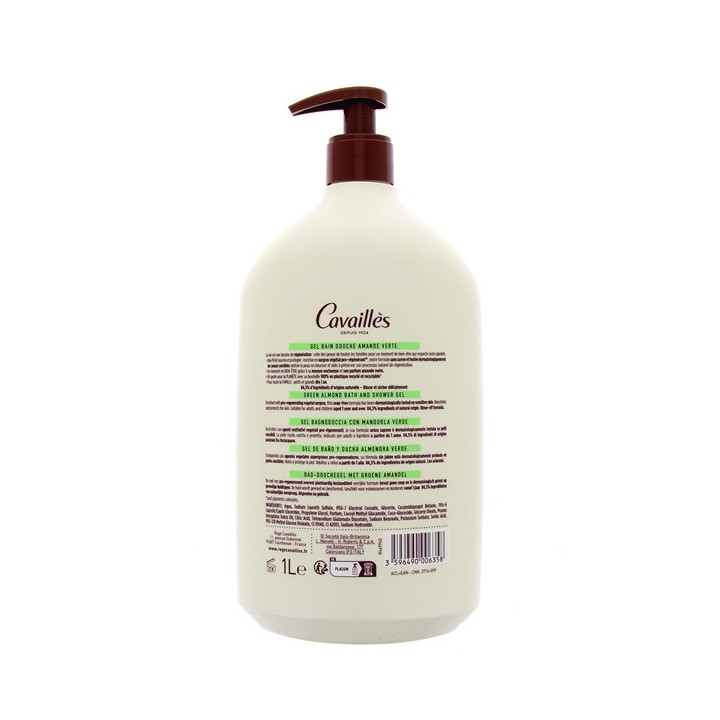 Gel bain douche Amande verte Surgras 1L Rogé Cavaillès
