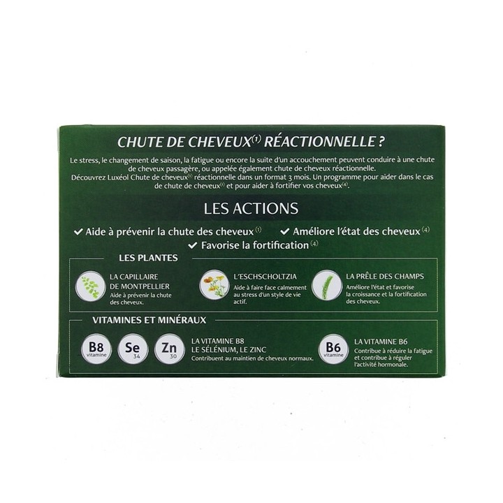 Luxéol Chute de Cheveux Réactionnelle x90 Gélules