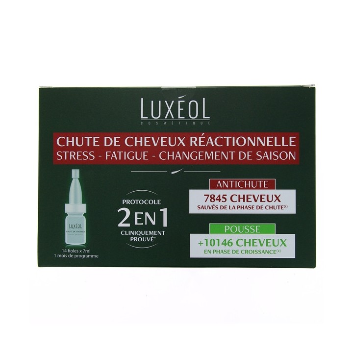 Luxéol chute de cheveux réactionnelle protocole 2en1 Fioles 14x7ml