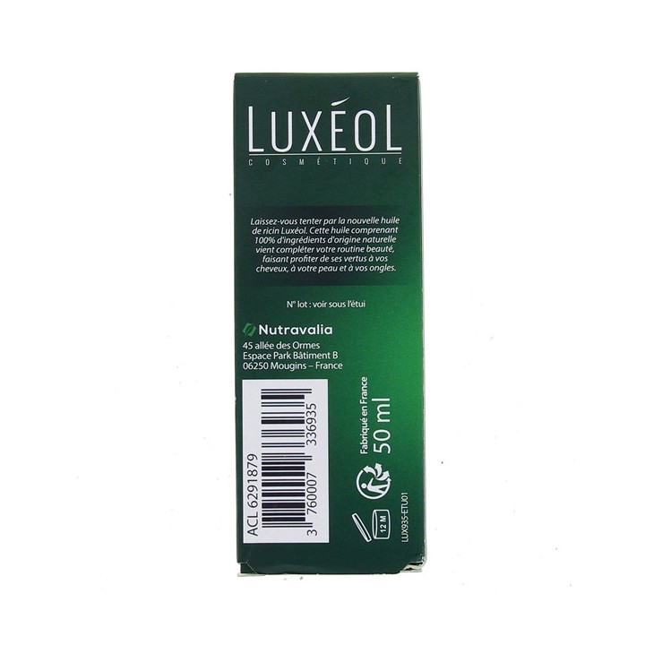 Luxéol Huile de ricin cheveux peau ongles 50ml