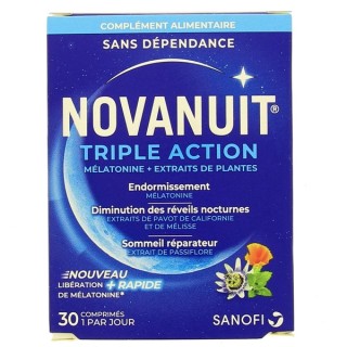 Novanuit Sommeil Triple Action - Sanofi - Boîte de 30 comprimés