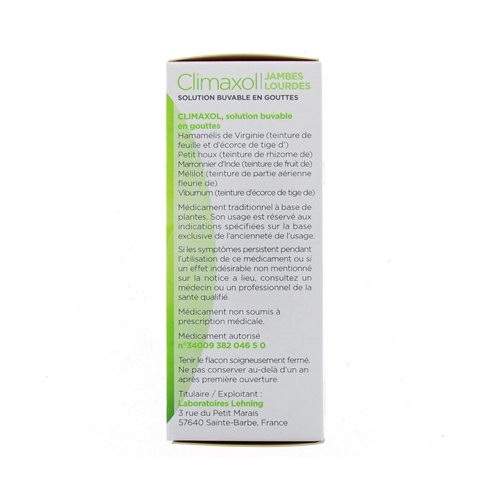 Climaxol solution buvable Jambes lourdes 60ml Lehning