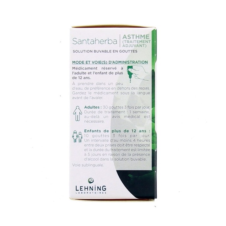 Santaherba 30ml Gouttes Lehning - Asthme