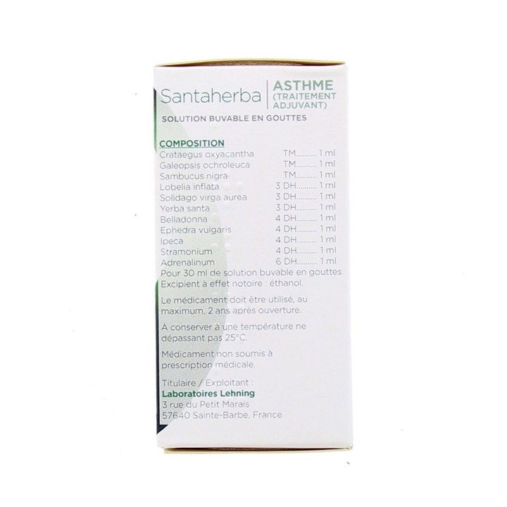 Santaherba 30ml Gouttes Lehning - Asthme