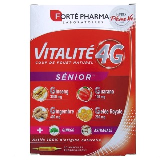 Vitalité 4G Sénior x20 ampoules Forté Pharma - En vente chez Illicopharma