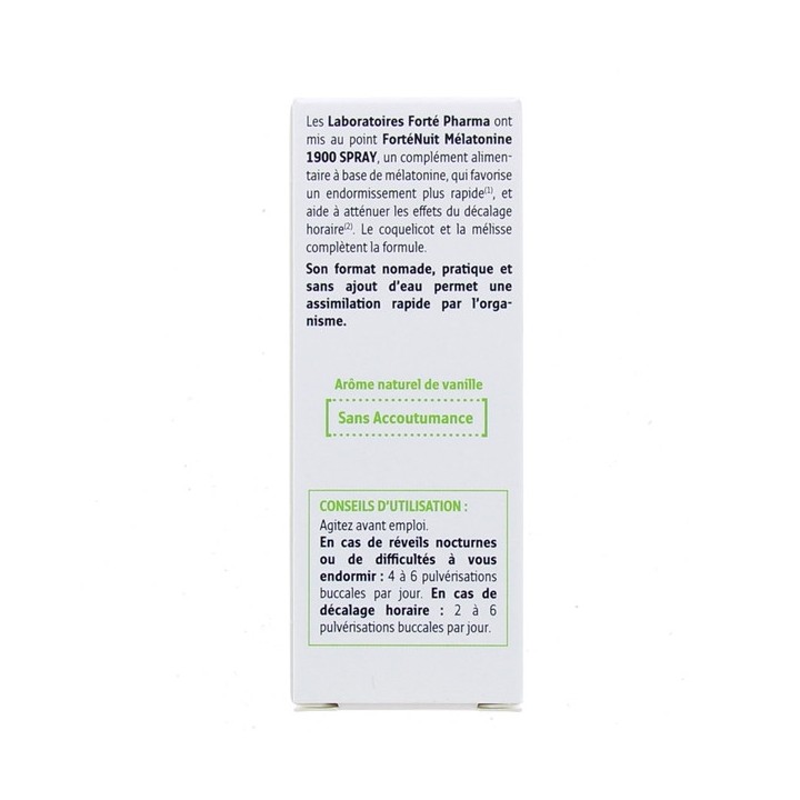 Forté Nuit Mélatonine Spray 1900 Forté Pharma - En vente chez Illicopharma