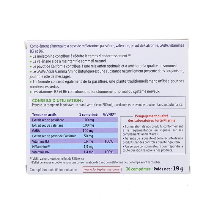 Forté Nuit 8h Dosage Fort x30cpr Forté Pharma