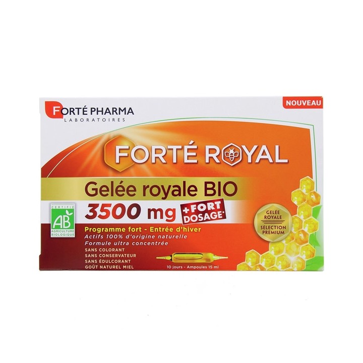 Forté Royal Gelée Royale Bio 3500mg x10 ampoules Forté Pharma