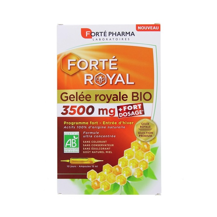 Forté Royal Gelée Royale Bio 3500mg x10 ampoules Forté Pharma