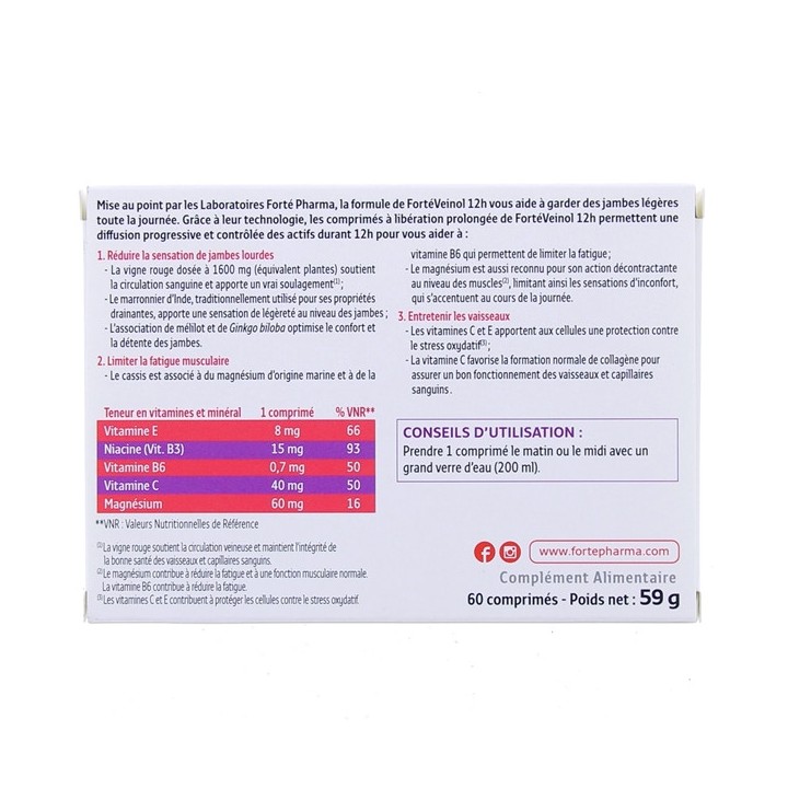 Forté Veinol 12h x60cpr Forté Pharma