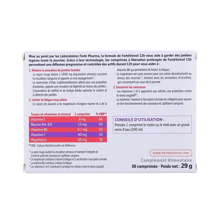 Forteveinol 12h x30cpr Forté Pharma