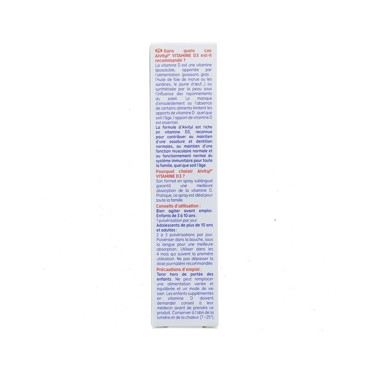 Alvityl Vitamine D3 Spray Sublingual 10ml