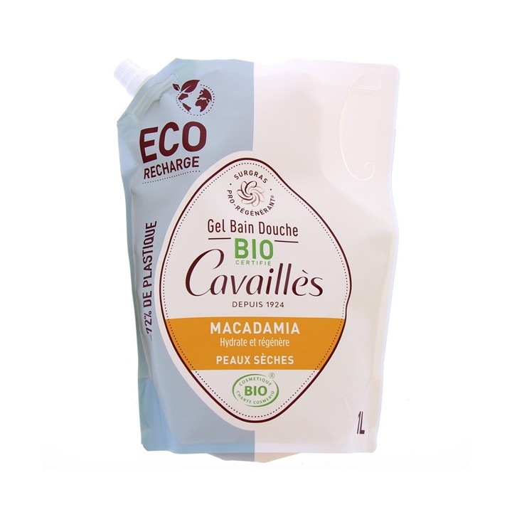 Gel Bain Douche Eco Recharge Macadamia Bio 1L Rogé Cavaillès