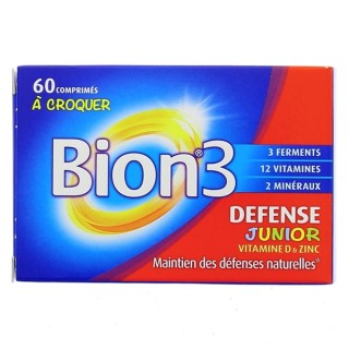 Bion 3 Défense Junior à croquer 60 comprimés - Cure 2 mois - Force & Vitalité