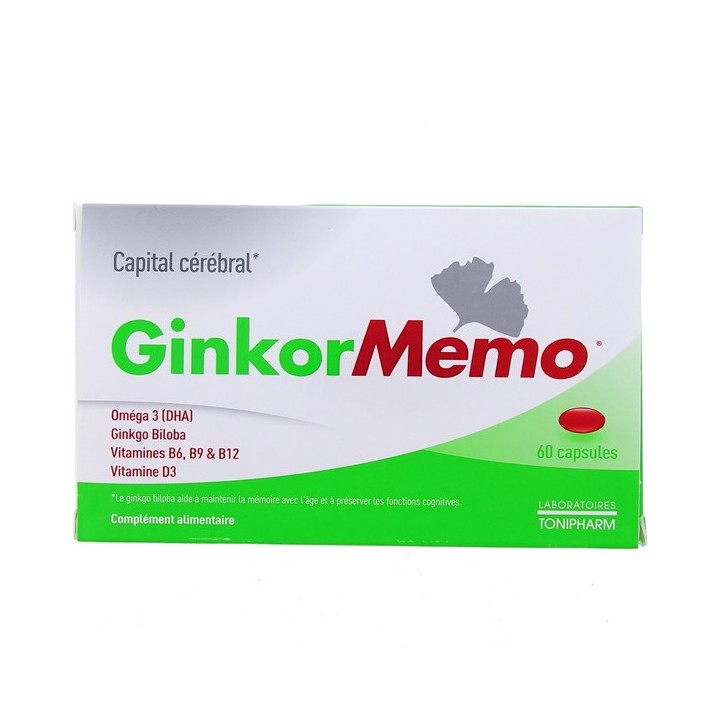 Ginkor Memo Capital cérébral x60 capsules Tonipharm