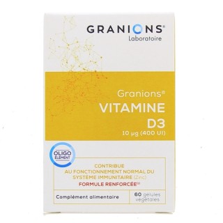 Granions vitamine D3 x60 gélules végétales - Forme & Vitalité