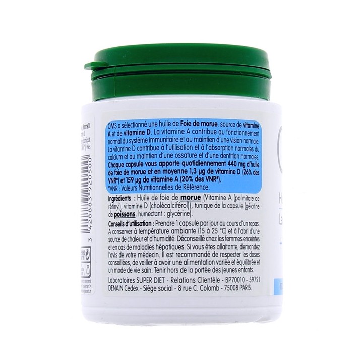OM3 Huile de foie de morue Vitamines A+D - Complément alimentaire- IllicoPharma