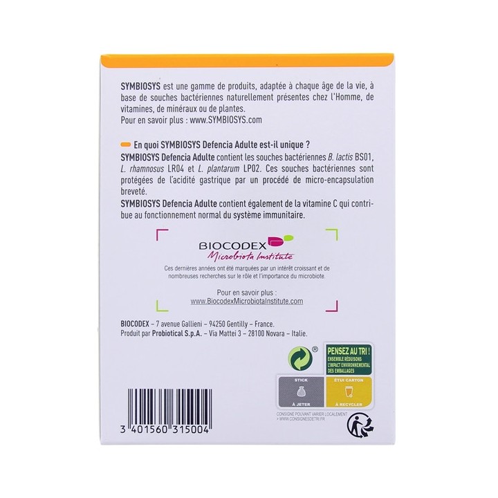 Symbiosys Defencia Adulte x30 sticks - Forme & Vitalité