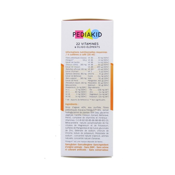 Pediakid 22 vitamines oligoéléments 125ml - Forme, vitalité - Pharmacie IllicoPharma