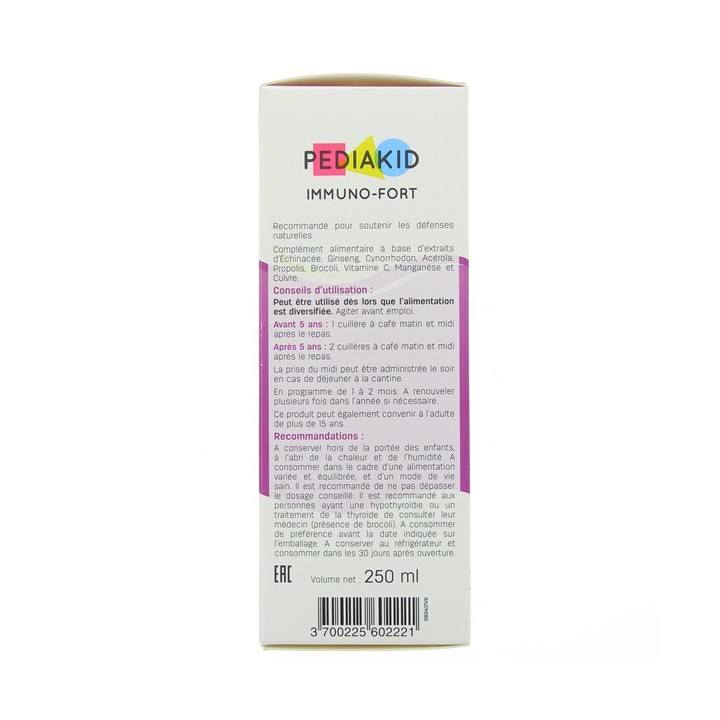 Pediakid Immuno Fort 250ml - Pour enfants - Forme, vitalité