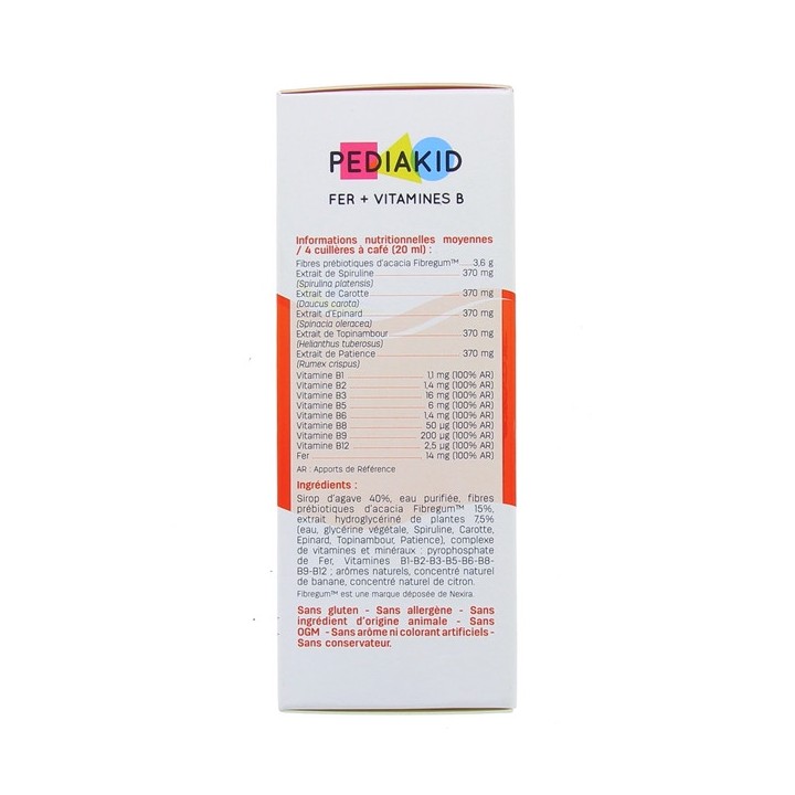 Pediakid Fer + Vitamines B sirop 125ml - Forme, vitalité - Enfants