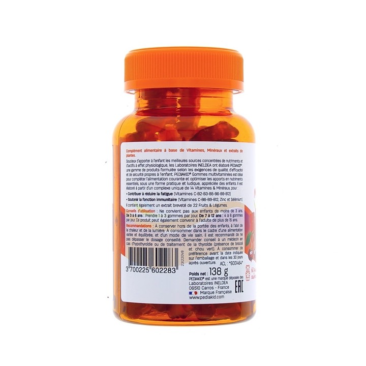Pediakid Gommes Multivitaminées x60 oursons - Enfant - Forme & Vitalité