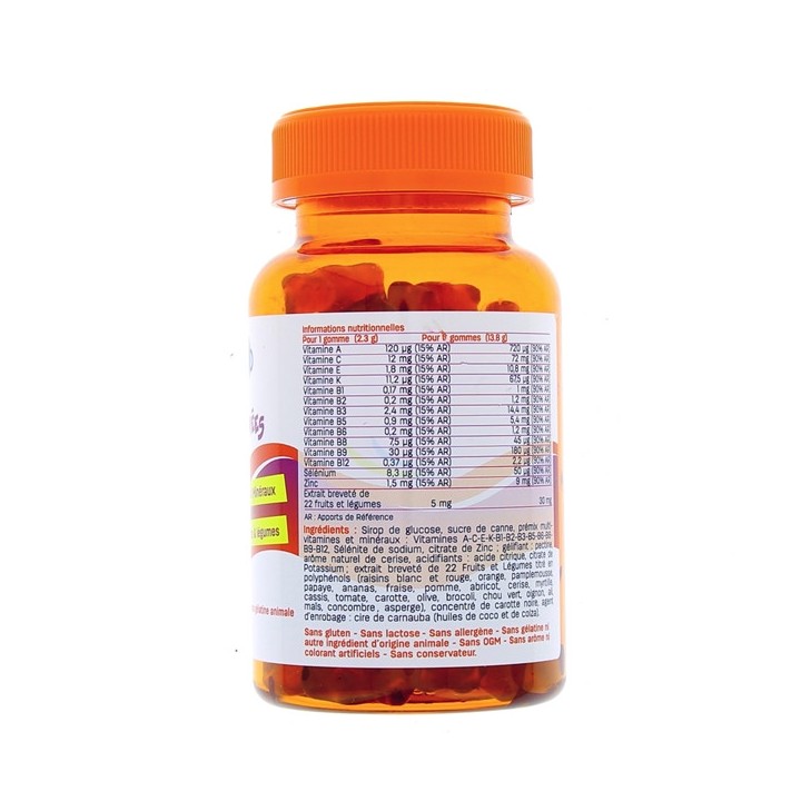 Pediakid Gommes Multivitaminées x60 oursons - Enfant - Forme & Vitalité