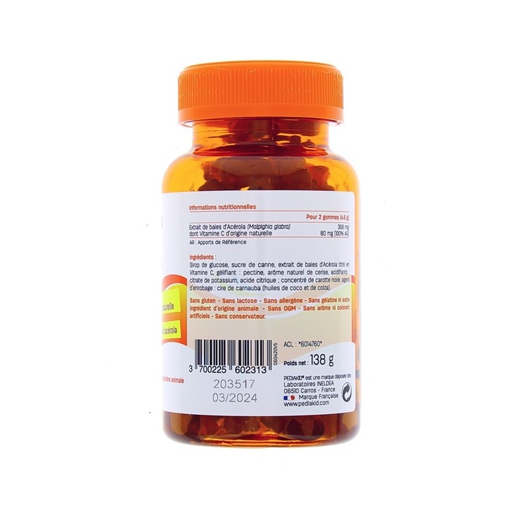 Pediakid Gommes Vitamine C x60 oursons - Enfant - Forme & Vitalité