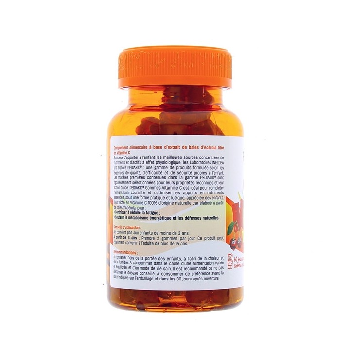 Pediakid Gommes Vitamine C x60 oursons - Enfant - Forme & Vitalité
