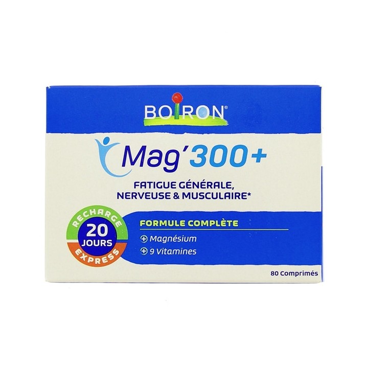 Magnesium 300+ 80 comprimés - Boiron - Forme, vitalté, stress, sommeil, concentration