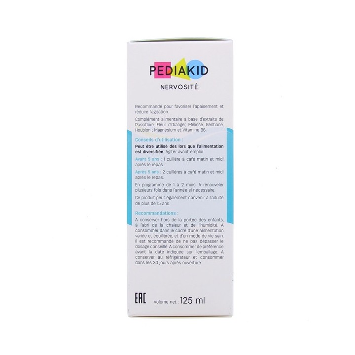 Pediakid Nervosité 125ml - Stress, sommeil, concentration