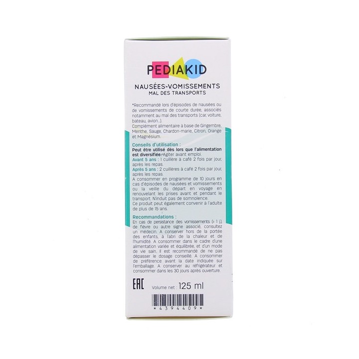Pediakid Nausées Vomissements - Goût Citron - 125ml
