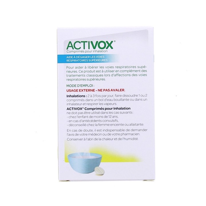 Activox 20Cpr pour inhalation - Arkopharma - Médicament Rhume