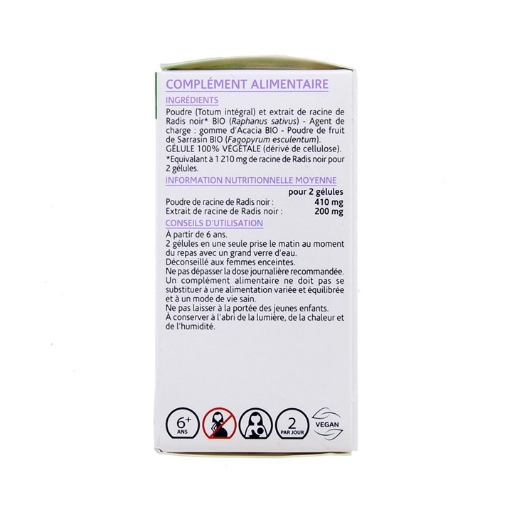 Arkogelules Radis noir BIO - 40 gélules - Arkopharma - Digestion, transit