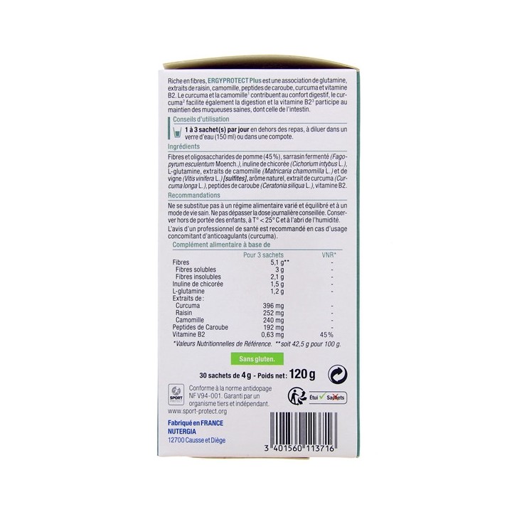 Ergyprotect Plus - 30 sachets - Nutergia - Digestion & transit