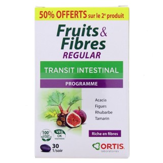 Fruits & fibres Regular Transit Intestinal - 2x30 comprimés - Ortis - Digestion & Transit