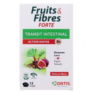 Fruits & Fibres Forte Transit Intestinal - 12 comprimés - Ortis - Digestion & Transit