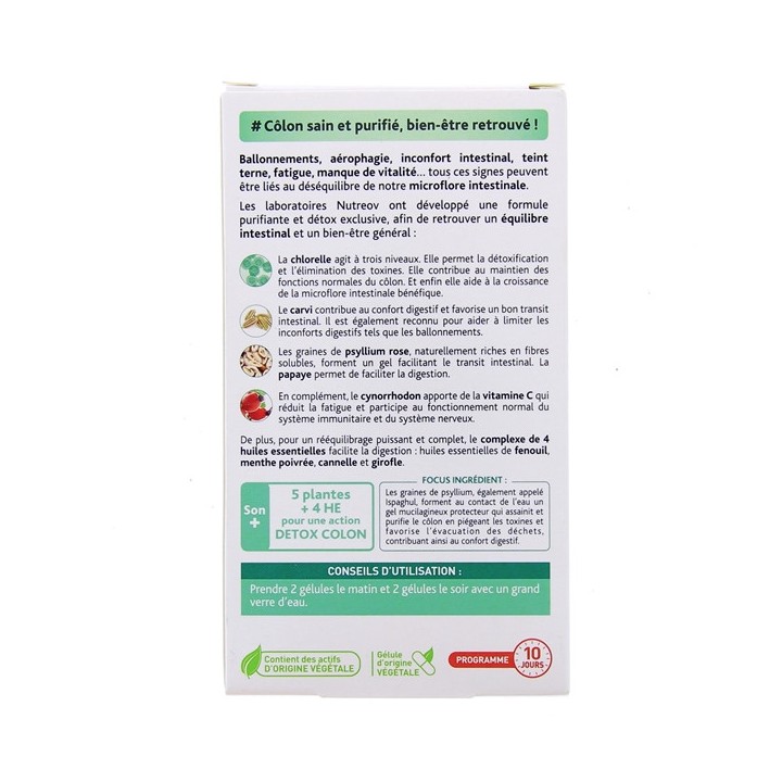 Colon pure Purifiant Intestinal - 40 gélules - Nutreov