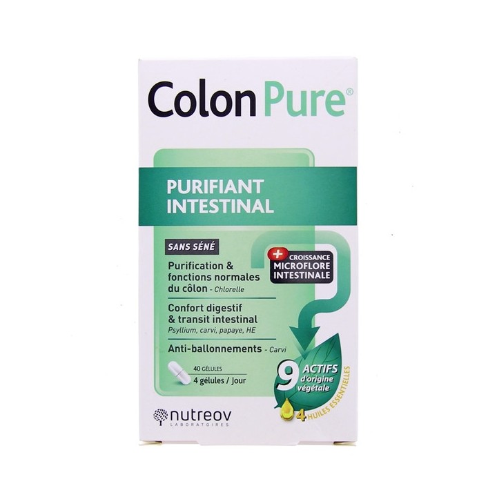 Colon pure Purifiant Intestinal - 40 gélules - Nutreov