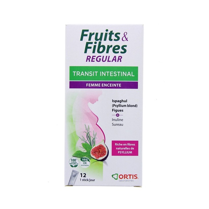 Fruits & Fibres Femme Enceinte Transit Intestinal - 12 sticks - Ortis - Digestion & Transit