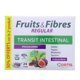 Fruits & Fibres Regular - Transit Intestinal - 2x24 Cubes - Digestion & transit