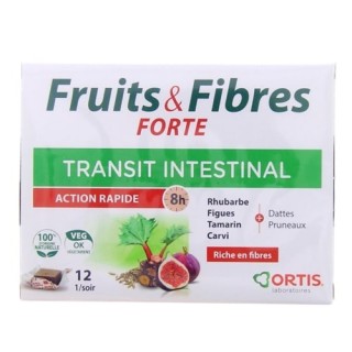 Ortis Fruits & Fibres Forte Transit Intestinal - Action Rapide - 12 cubes - Ortis - Digestion & Transit